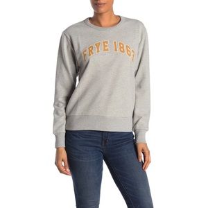 FRYE 1863 Pullover Crew Neck Sweatshirt Gray XS NWT